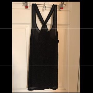 Sparkly, flowy black Express top